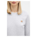 Bavlněná mikina Maison Kitsuné Fox Head Patch Regular Sweatshirt dámská, šedá barva, hladká, LW0