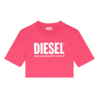 Tričko diesel trecrowlogo t-shirt červená