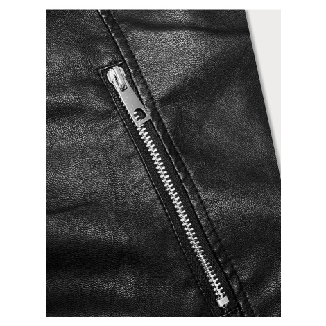 Černá dámská bunda ramoneska s límcem (11Z8097) J.STYLE