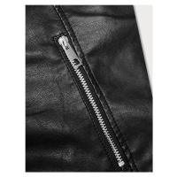 Černá dámská bunda ramoneska s límcem (11Z8097)