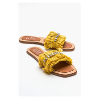 LuviShoes LUPE Yellow Stone Women's Slippers