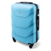 Rogal Světle modrý luxusní lehký plastový kufr "Luxury" - M (35l), L (65l), XL (100l)