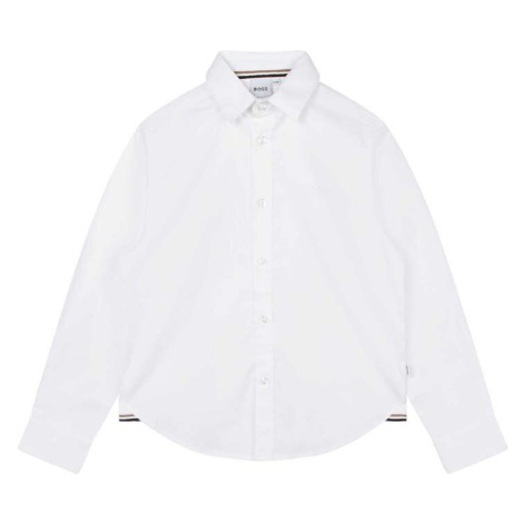 Dětská bavlněná košile BOSS bílá barva Hugo Boss