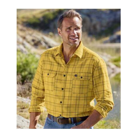 Košile ze žlutého kostkovaného flanelu