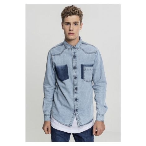 Urban Classics Denim Pocket Shirt freshblue wash