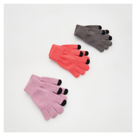 Reserved - Sada 3 párů barevných rukavic - Růžová