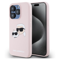 Liquid Silicone Double Heads Magsafe Zadní Kryt pro iPhone 15 Pro Max Pink Karl Lagerfeld