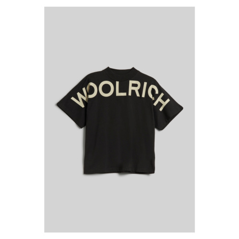 Tričko woolrich trail logo t-shirt černá