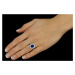 Stříbrný prsten princezny Kate se syntetickým Safírem