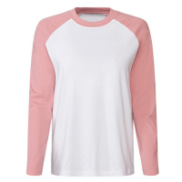 esmara® Dámské triko s dlouhými rukávy (růžová/bílá)
