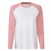 esmara® Dámské triko s dlouhými rukávy (růžová/bílá)