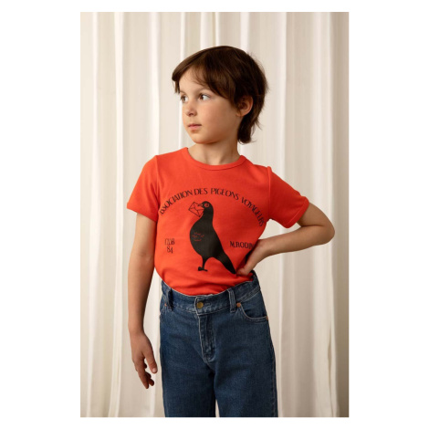 Dětské bavlněné tričko Mini Rodini červená barva, s potiskem