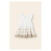 Dětské šaty s příměsí lnu Mayoral bílá barva, mini