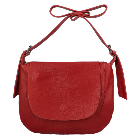 Módní půlkulatá dámská koženková crossbody taška Norité, červená Paolo Bags