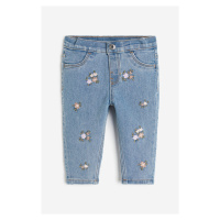 H & M - Vyšívané džíny - modrá
