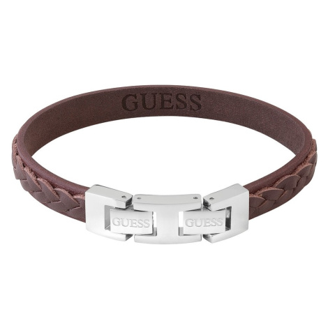 Guess Stylový náramek z pravé hnědé kůže Tuson JUMB02143JWSTTMT