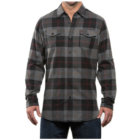 Burnside Pánská flanelová košile BU8210 Black - Steel -Checked