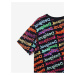 Černé dětské vzorované tričko Desigual Logomania