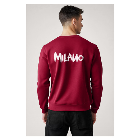 Mikina, Barva Bordó, s Potiskem Milano Hedrix
