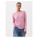 Růžové dámské basic tričko s příměsí lnu GAP