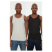 Trendyol Black-Grey Men's Slim Fit 2-Pack Basic Undershirt