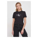 Bavlněné tričko Calvin Klein Jeans černá barva, J20J223264