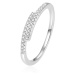 Beneto Třpytivý stříbrný prsten se zirkony AGG259