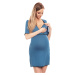 Modrá těhotenská noční košile 0130