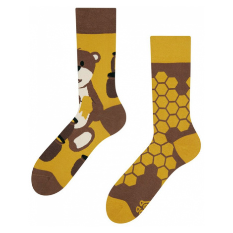 Žluto-hnědé ponožky Honey Bear