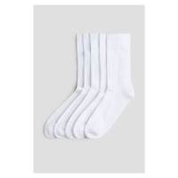 H & M - Žebrované ponožky 5 párů - bílá
