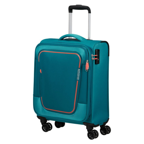 American Tourister Pulsonic 55cm Modrý Stone Teal Spinner Rozšiřitelný