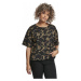 Luxusní oversize crop top tričko se zlatým vzorem