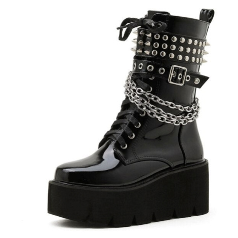 Punk obuv Gothic boty s hroty a řetězem GoodDayGirl Fashion