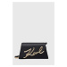 Kožená kabelka Karl Lagerfeld černá barva