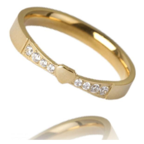 Pozlacený dámský prsten s kamínky