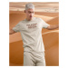 ASOS DESIGN lounge pyjama t-shirt and shorts set with slogan print-Neutral