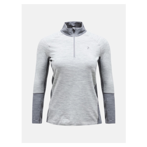 Termo prádlo peak performance w magic half zip med grey mel