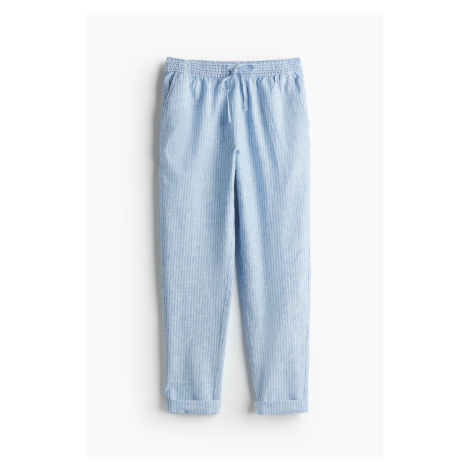H & M - Kalhoty jogger z lněné směsi - modrá H&M