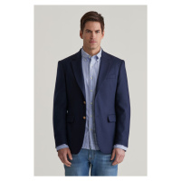 SAKO GANT SLIM WOOL FLANNEL CLUB BLAZER EVENING BLUE