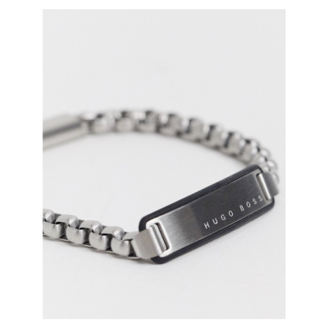 Boss chain bracelet with ID tag in silver | Modio.cz