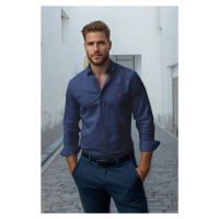 Trendyol Navy Blue Regular Fit Embroidered Detail Smart Shirt