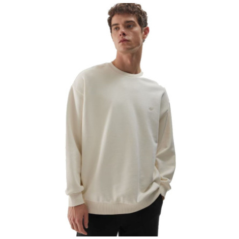 Pánská mikina 4F SWEATSHIRT-WAW24TSWSU1313-11S-OFF WHITE