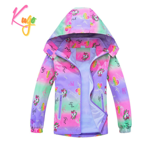 Dívčí jarní, podzimní bunda - KUGO B2856, fialková / růžová Barva: Fialková