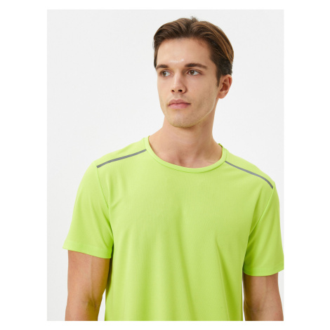 Koton Sports T-Shirt with Stripe Print Crew Neck Short Sleeved