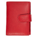 HL Kožená dámská malá peněženka na karty s RFID ochranou a vysouvacím patentem na karty - červen