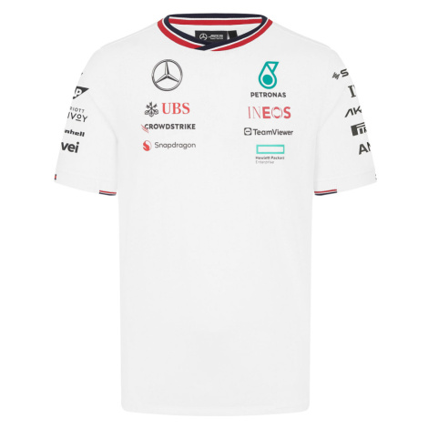 Mercedes AMG Petronas pánské tričko Driver White F1 Team 2024 Stichd