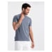 Ombre BASIC men's classic cotton T-shirt - blue denim