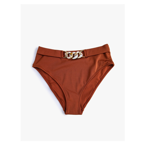 Koton High Waist Bikini Bottoms with Chain Accessory Detail.