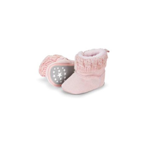 Sterntaler Dětské boty pletené manžety růžové