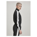 Ladies Short Striped Crinkle Track Jacket - blk/wht